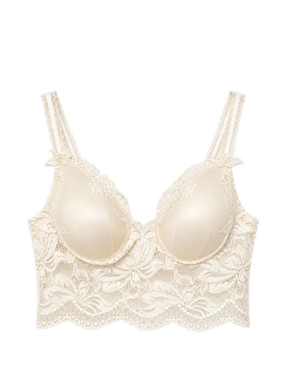 Rabanne lace-trim cropped top Beige