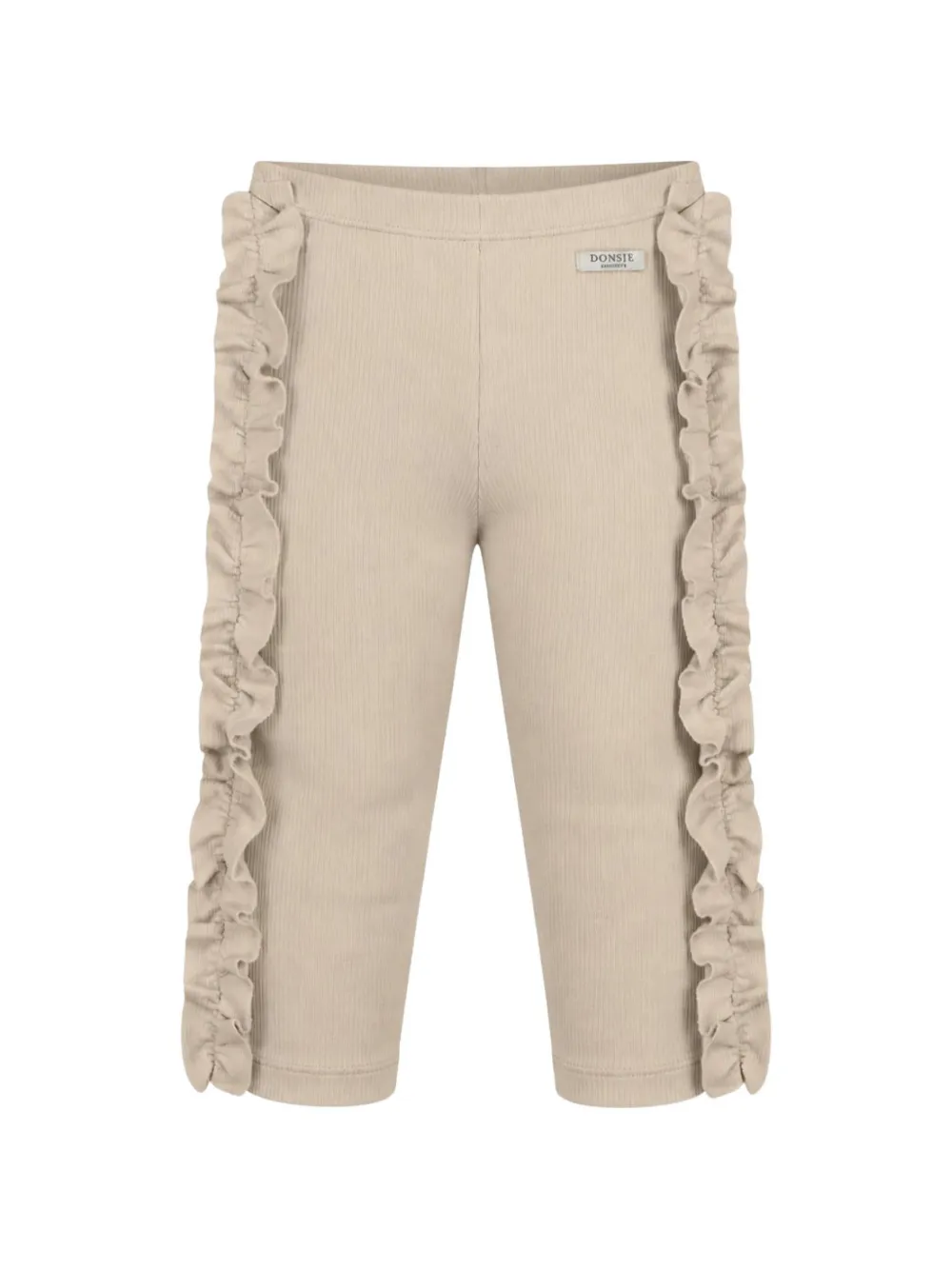 Donsje Audun ruffled ribbed trousers Beige