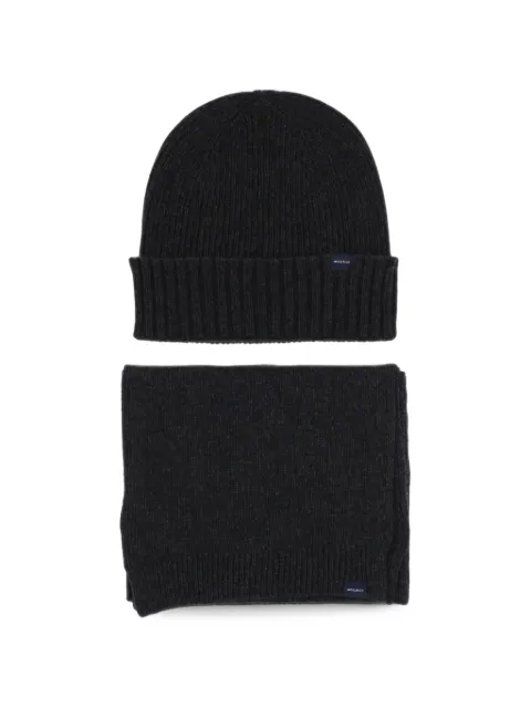 Woolrich ribbed-knit beanie hat scarf set (set of two)