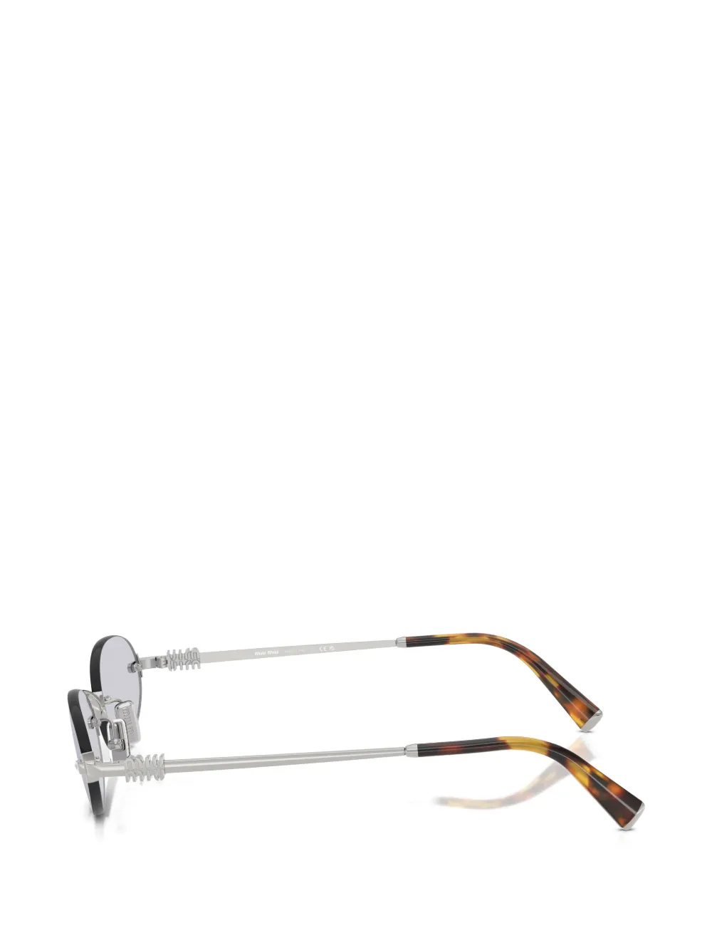 Miu Eyewear rimless oval-frame sunglasses Zilver