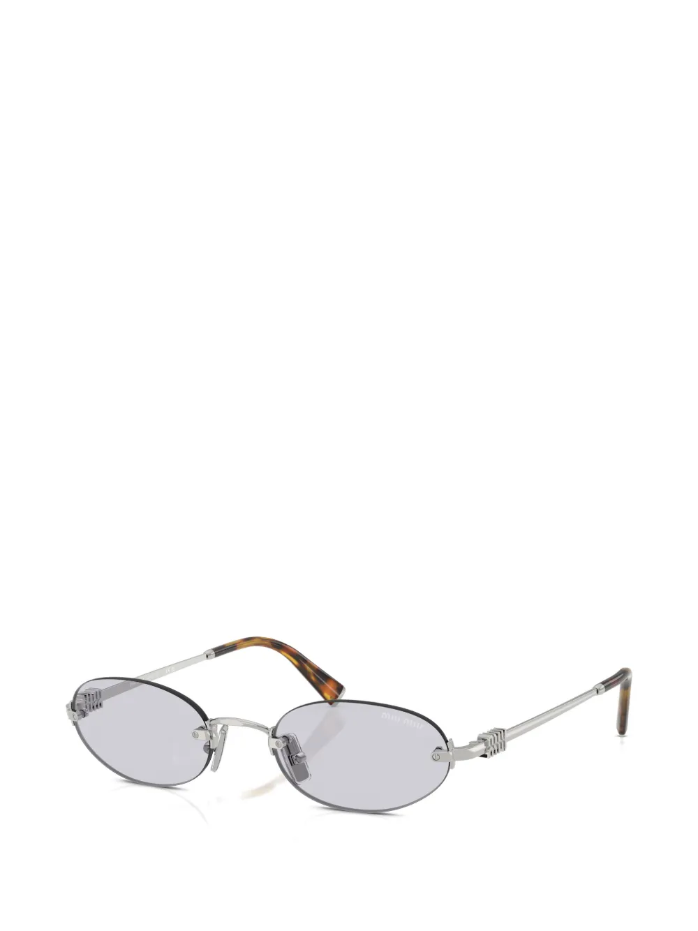 Miu Eyewear rimless oval-frame sunglasses Zilver