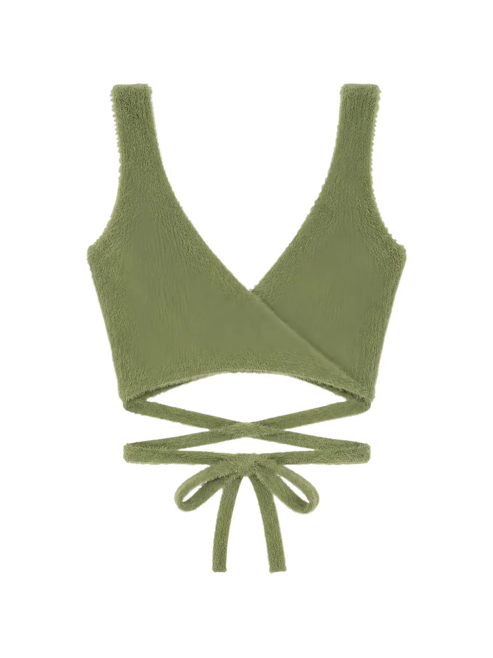 ESTER MANAS wrap-tie knit top - Vert ESTER MANAS wrap-tie knit top - Vert