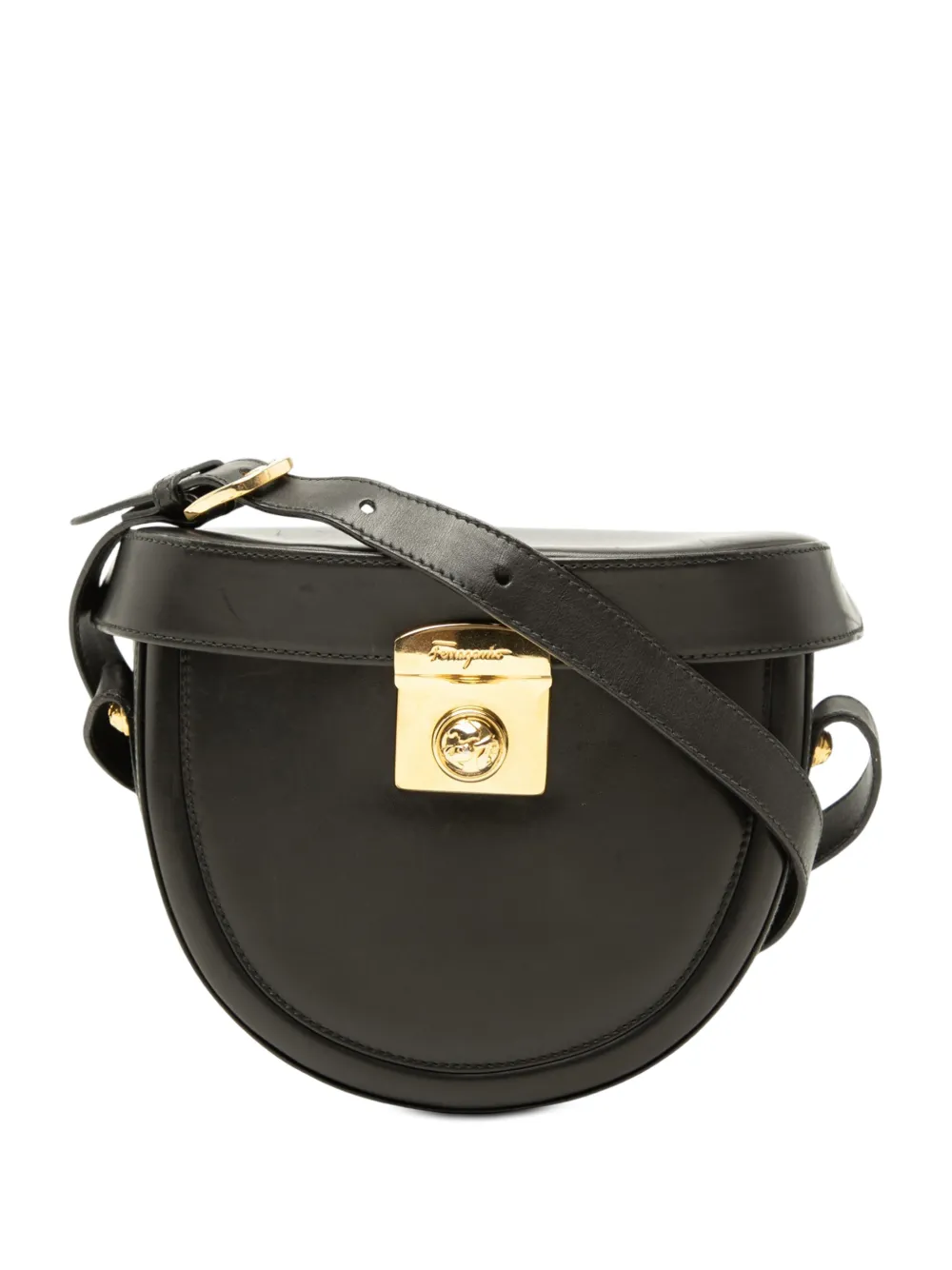Ferragamo Pre-Owned 2000-2026 Leather Half Moon crossbody bag - Nero