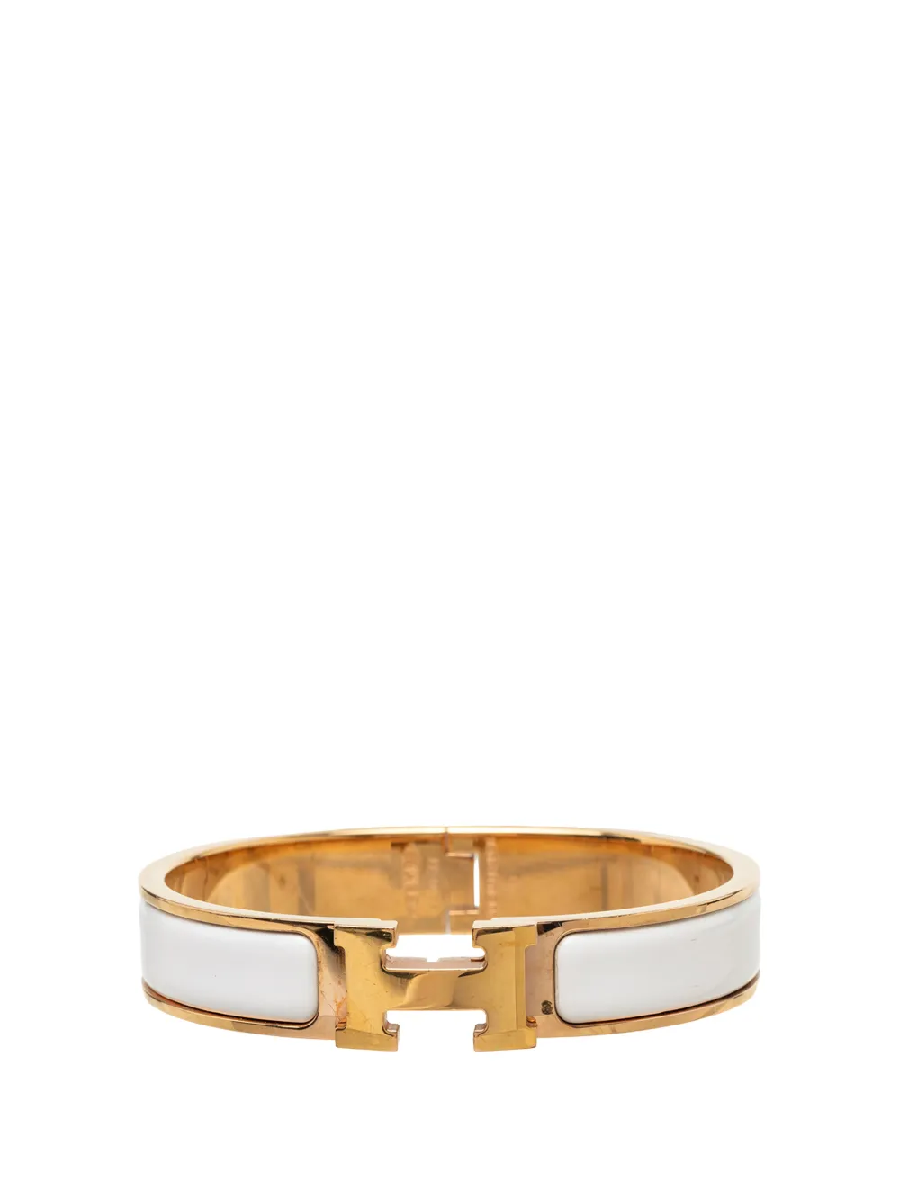 Hermès Pre-Owned 2000-2026 Narrow Enamel Clic H Bracelet PM costume bracelet - Weiß