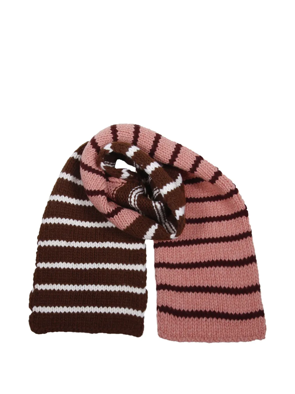 Roberto Collina striped knitted scarf - Marrone