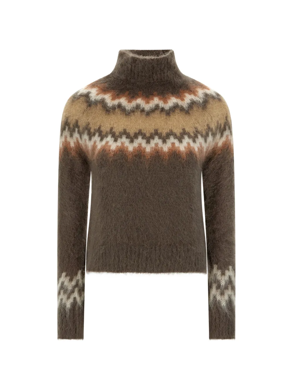 PT Torino fair isle high-neck sweater - Marrone