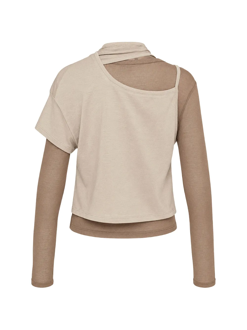 We11done layered asymmetric T-shirt Beige