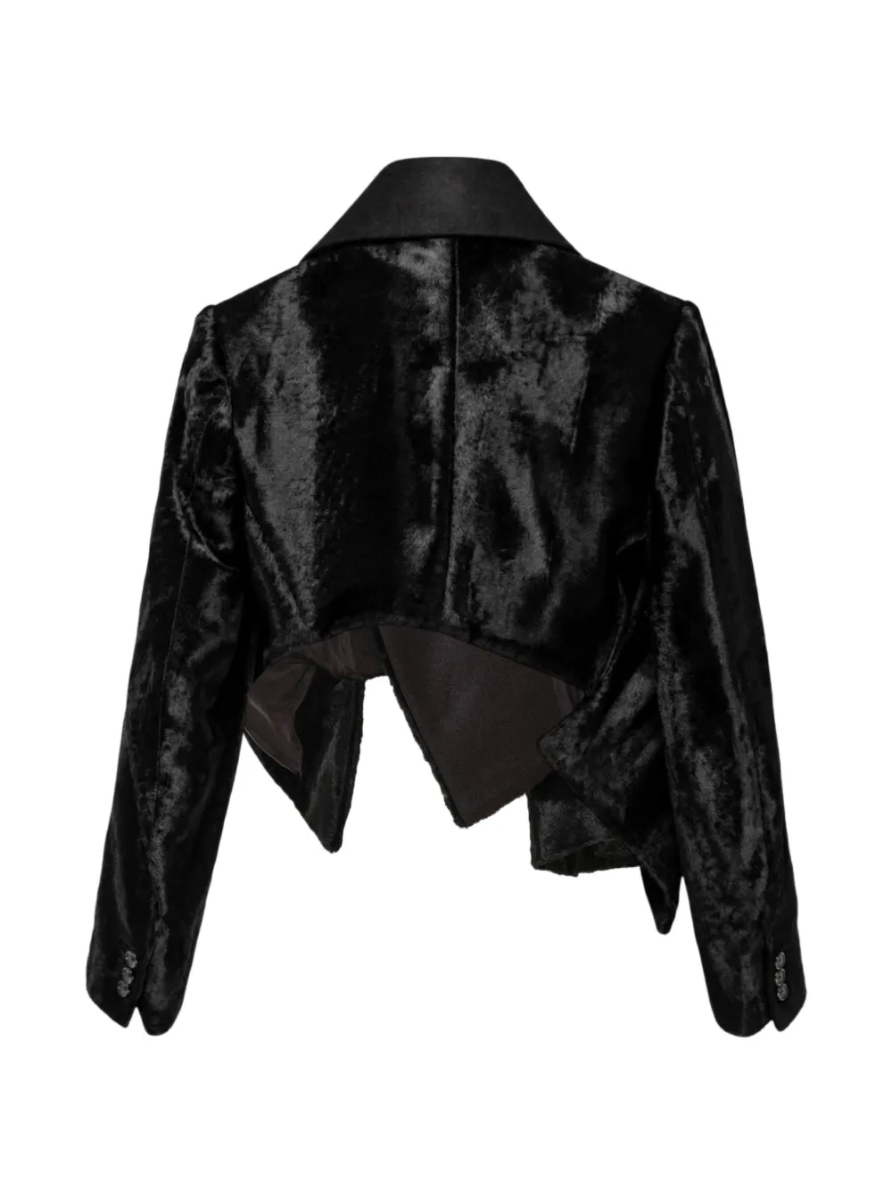 Comme Des Garçons asymmetric faux-fur jacket Zwart