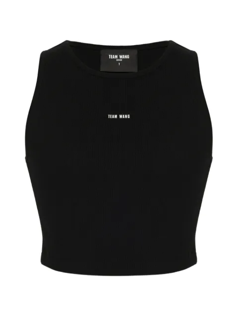 TEAM WANG design logo-print ribbed vest