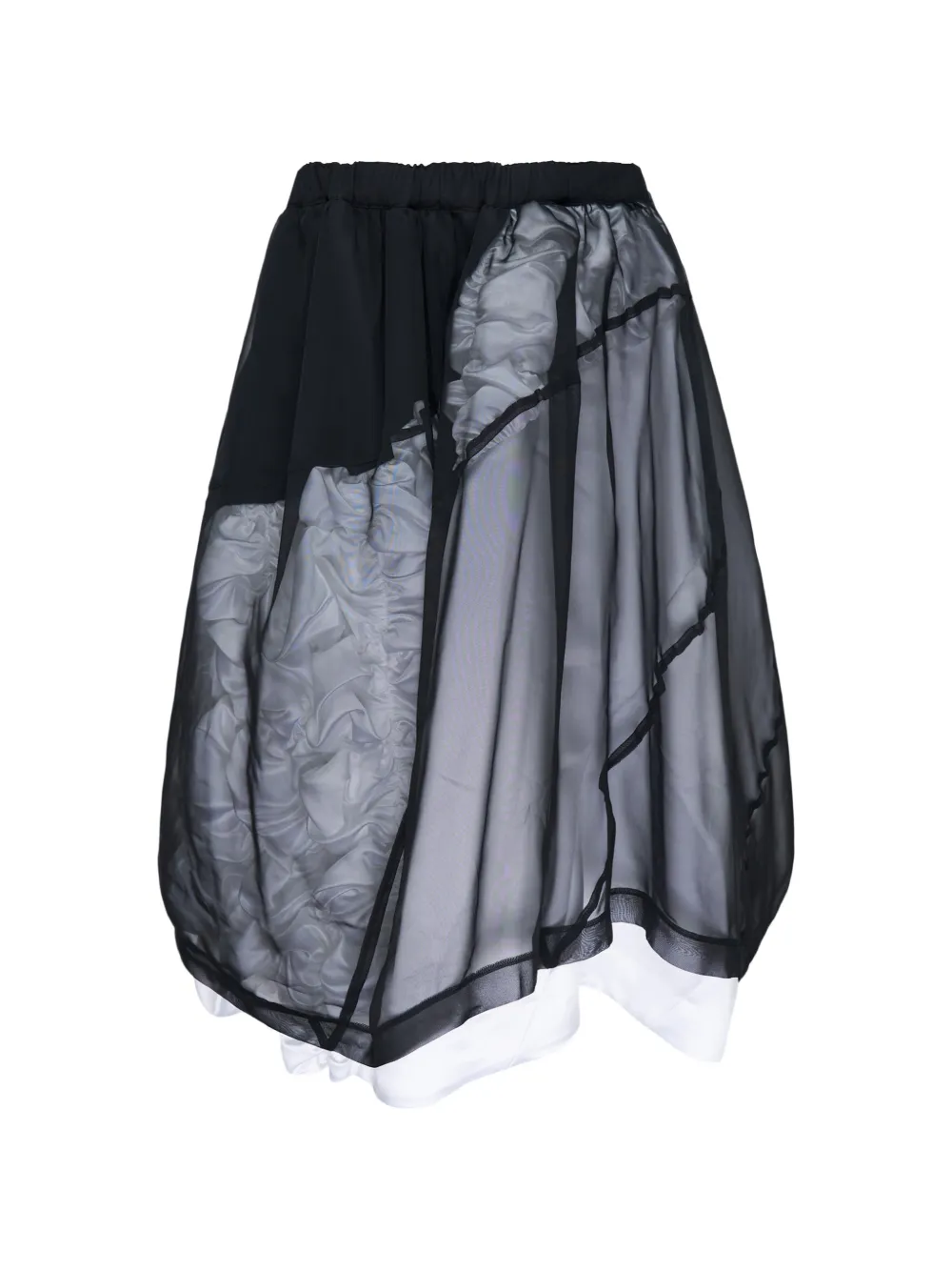 Comme Des Garçons sheer ruffled midi skirt - Nero
