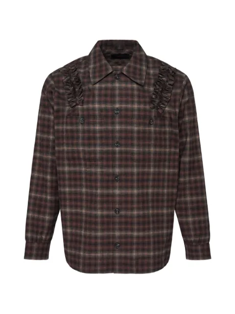 Simone Rocha ruffled check-print shirt