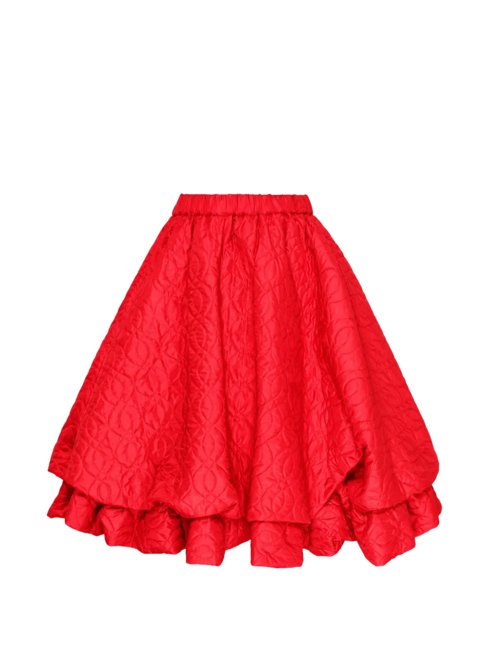 Noir Kei Ninomiya quilted ruffled midi skirt Rood