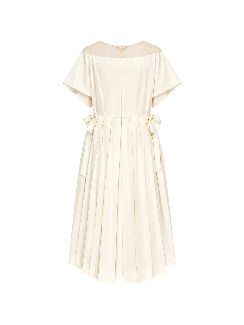 Simone Rocha bow-embellished pleated midi dress Beige