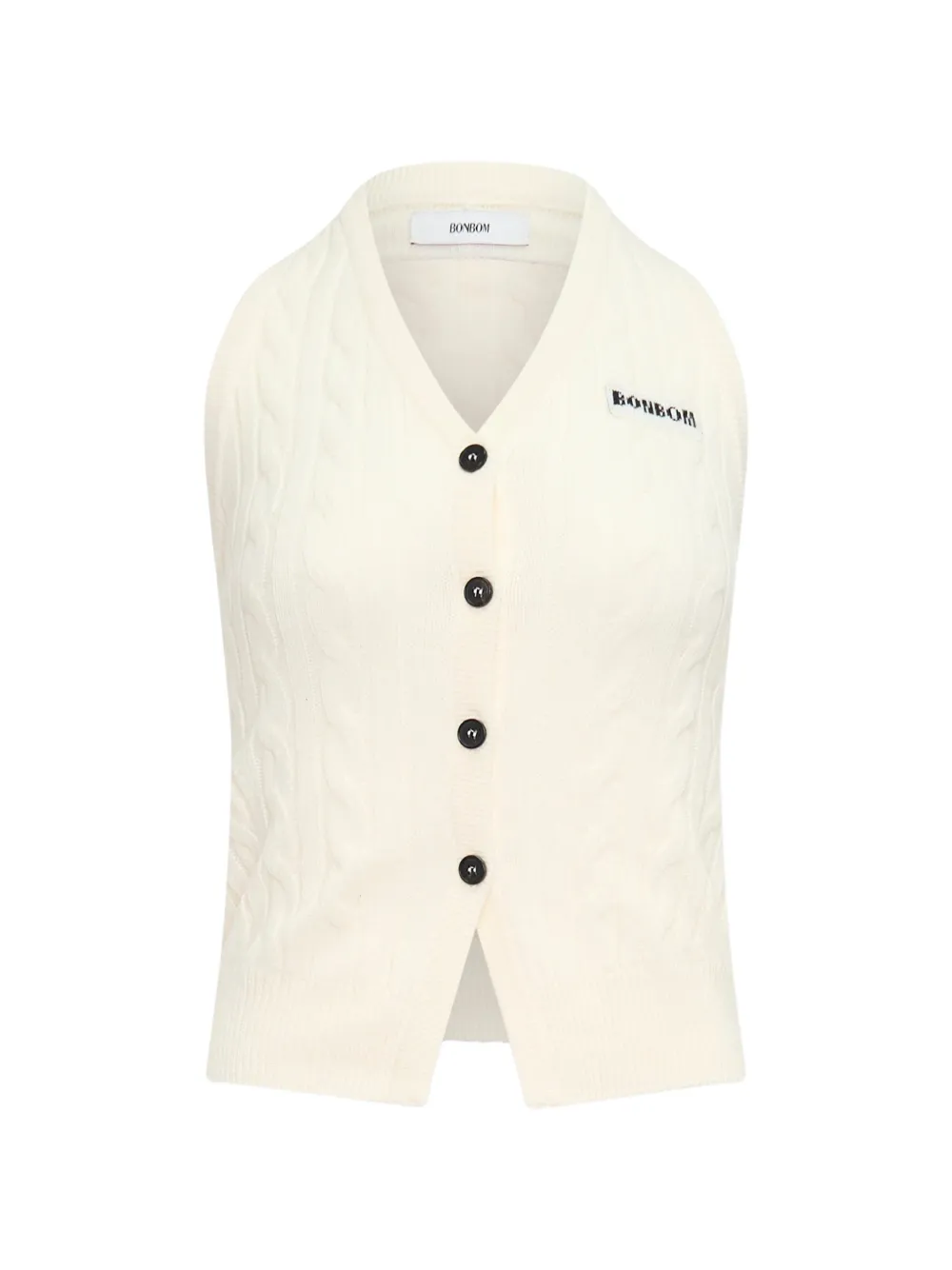 BONBOM cable-knit halterneck top - Toni neutri