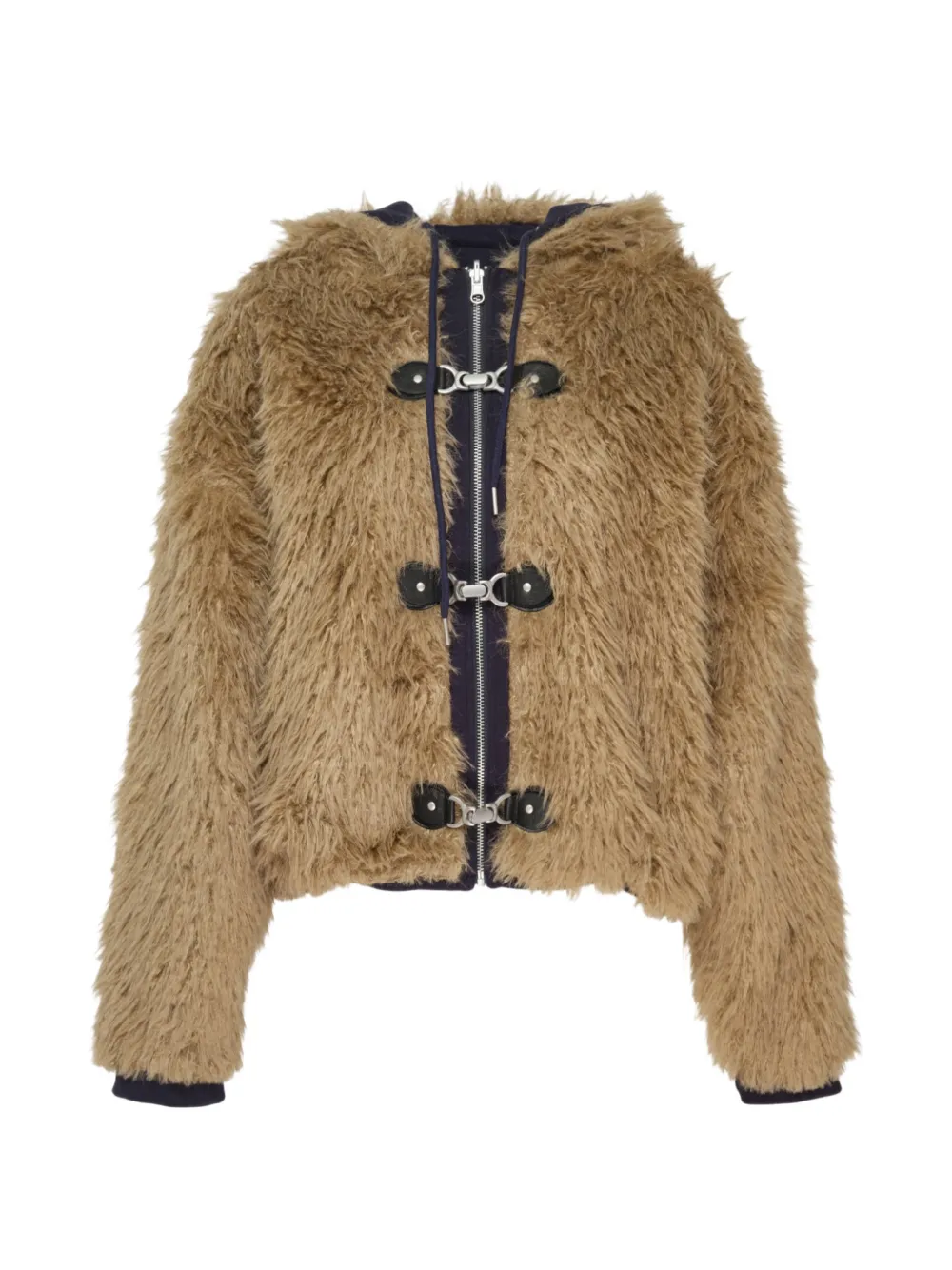 GLOWNY faux-fur reversible hooded jacket - Toni neutri