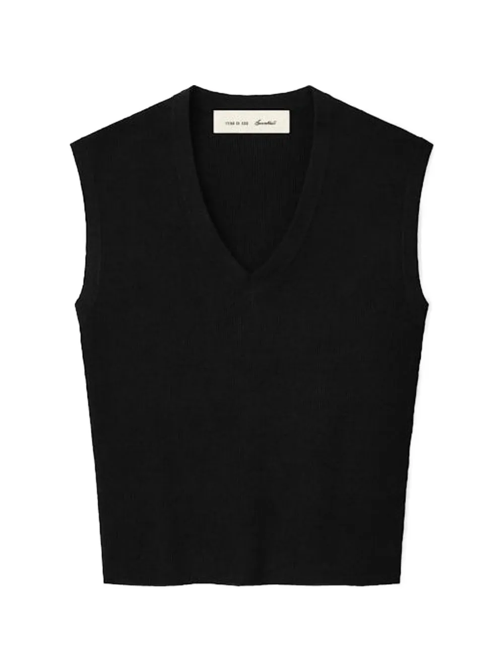 FEAR OF GOD ESSENTIALS rib-knit V-neck cropped tank top - Nero