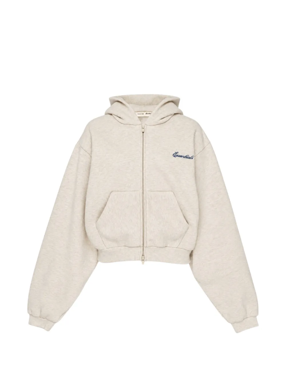 FEAR OF GOD ESSENTIALS modern cropped zip hoodie Grijs