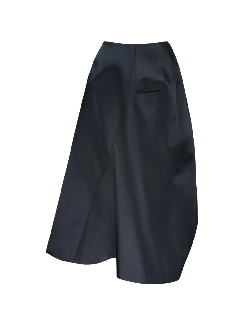 Comme Des Garçons asymmetric draped midi skirt Zwart