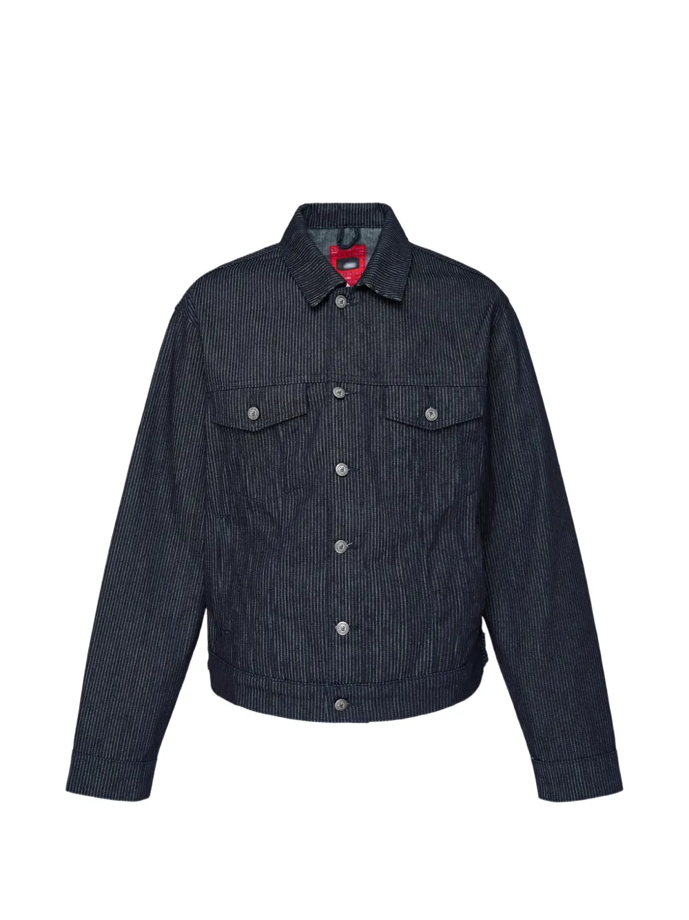 KidSuper pinstripe bird-patch denim jacket - Blu