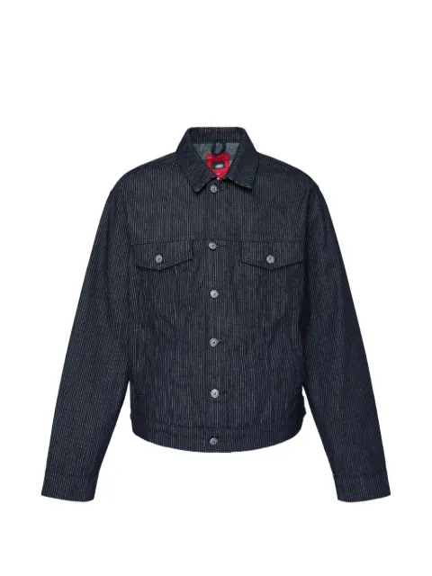 KidSuper pinstripe bird-patch denim jacket