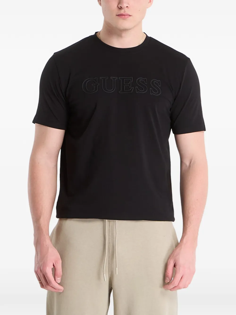 GUESS USA printed logo T-shirt Zwart