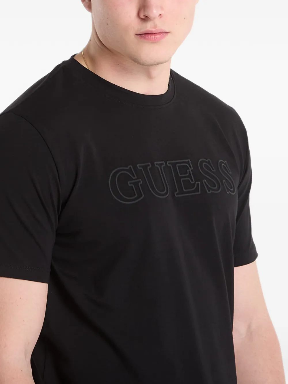 GUESS USA printed logo T-shirt Zwart