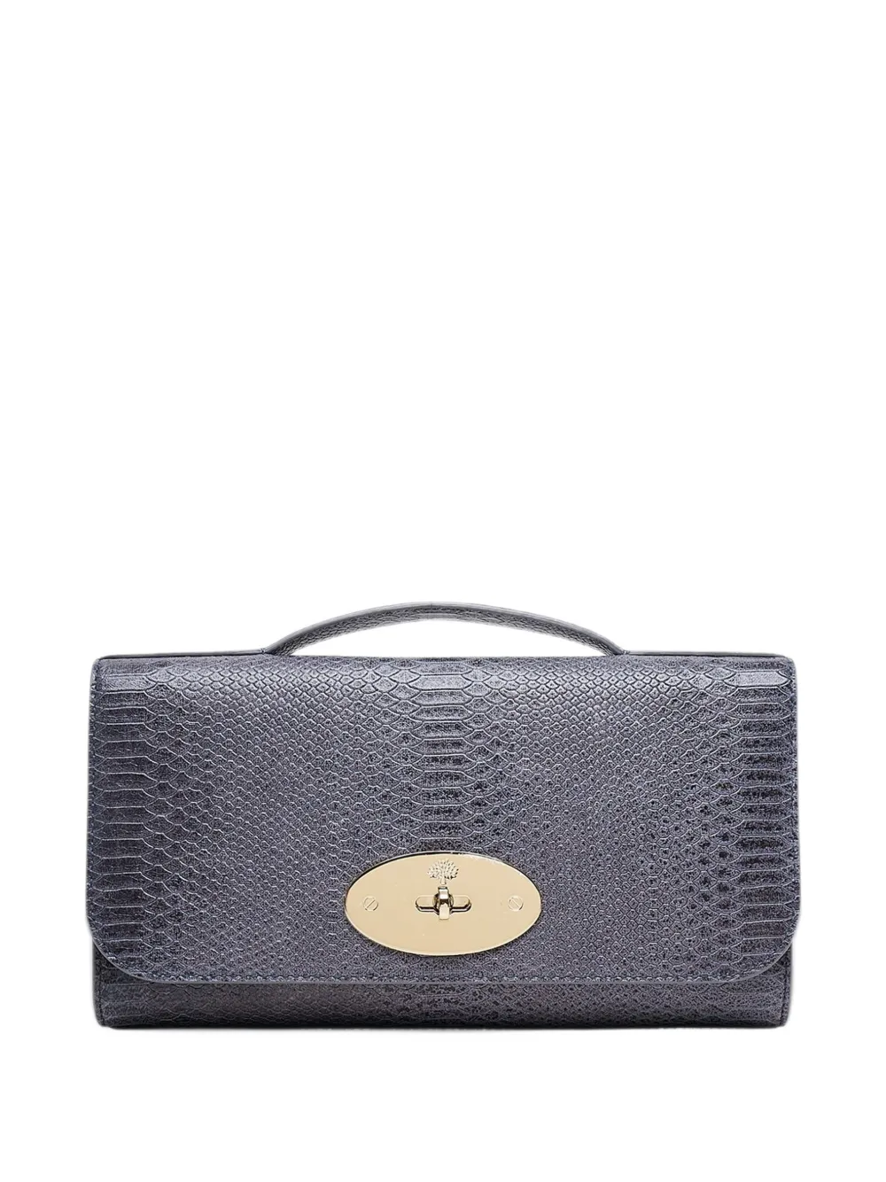 Mulberry Lily snakeskin-effect clutch bag - Grigio