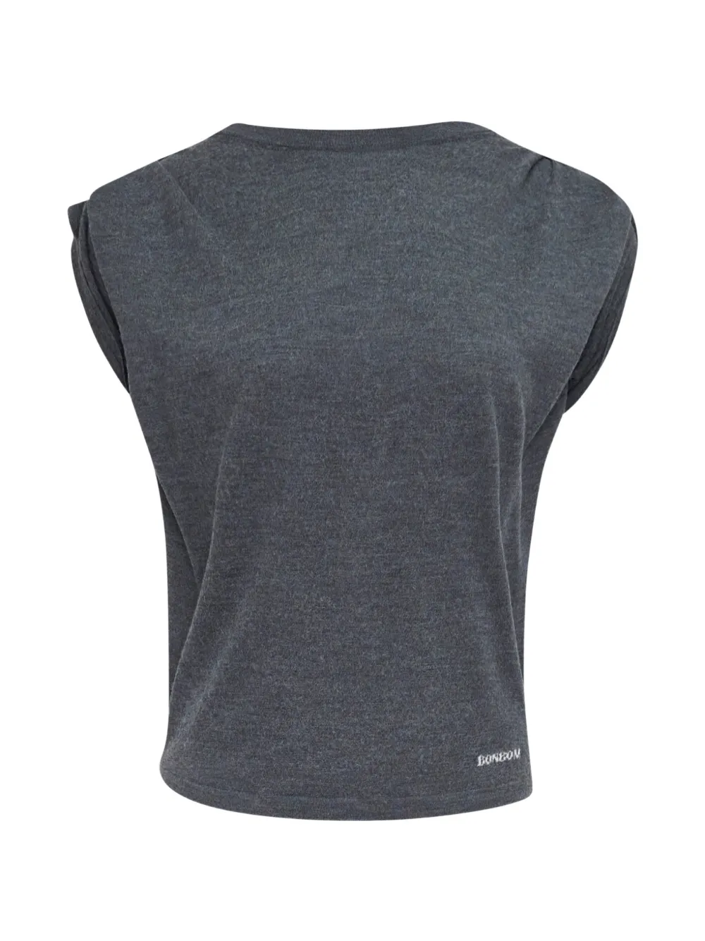 BONBOM pleated-shoulder sleeveless top - Grigio