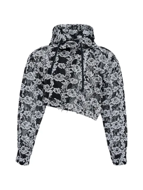 Comme des Garçons Homme Plus floral-lace asymmetric jacket