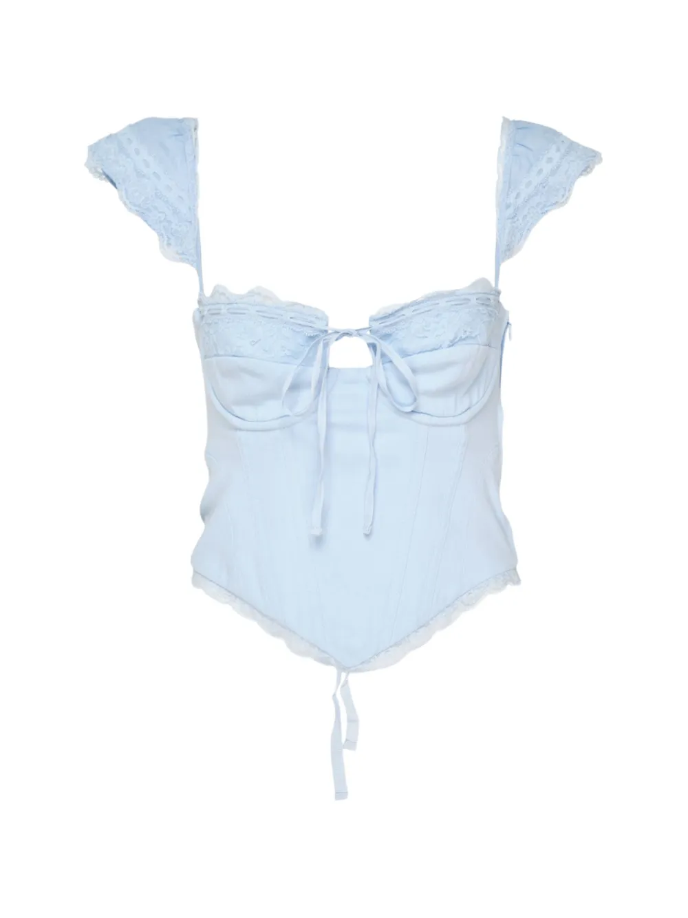 GLOWNY Powder lace-trim corset top - Blu