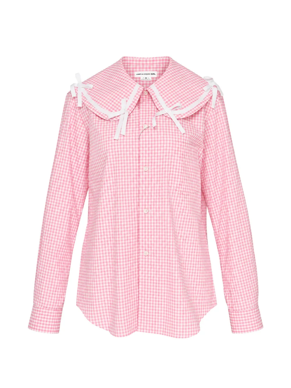 Comme Des Garçons Girl gingham-check Peter Pan collar shirt Roze