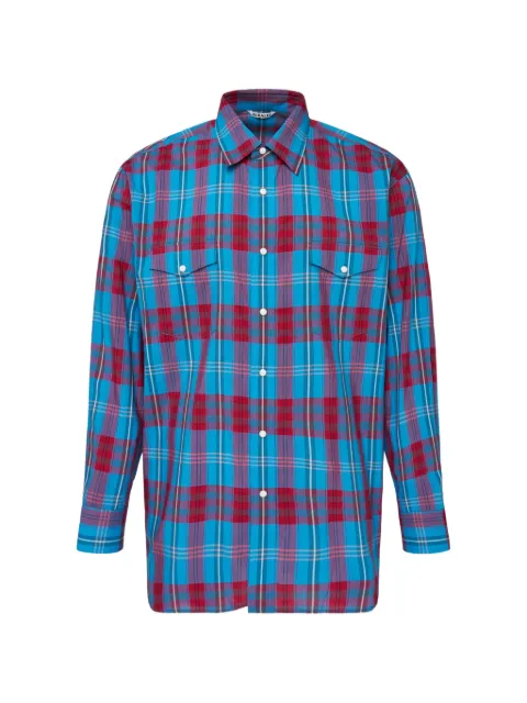 Auralee camisa estilo western con estampado de cuadros