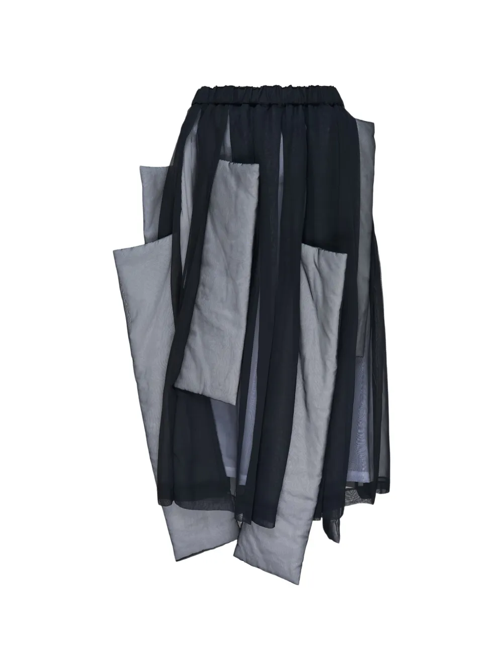 Comme Des Garçons padded panelled sheer maxi skirt Zwart