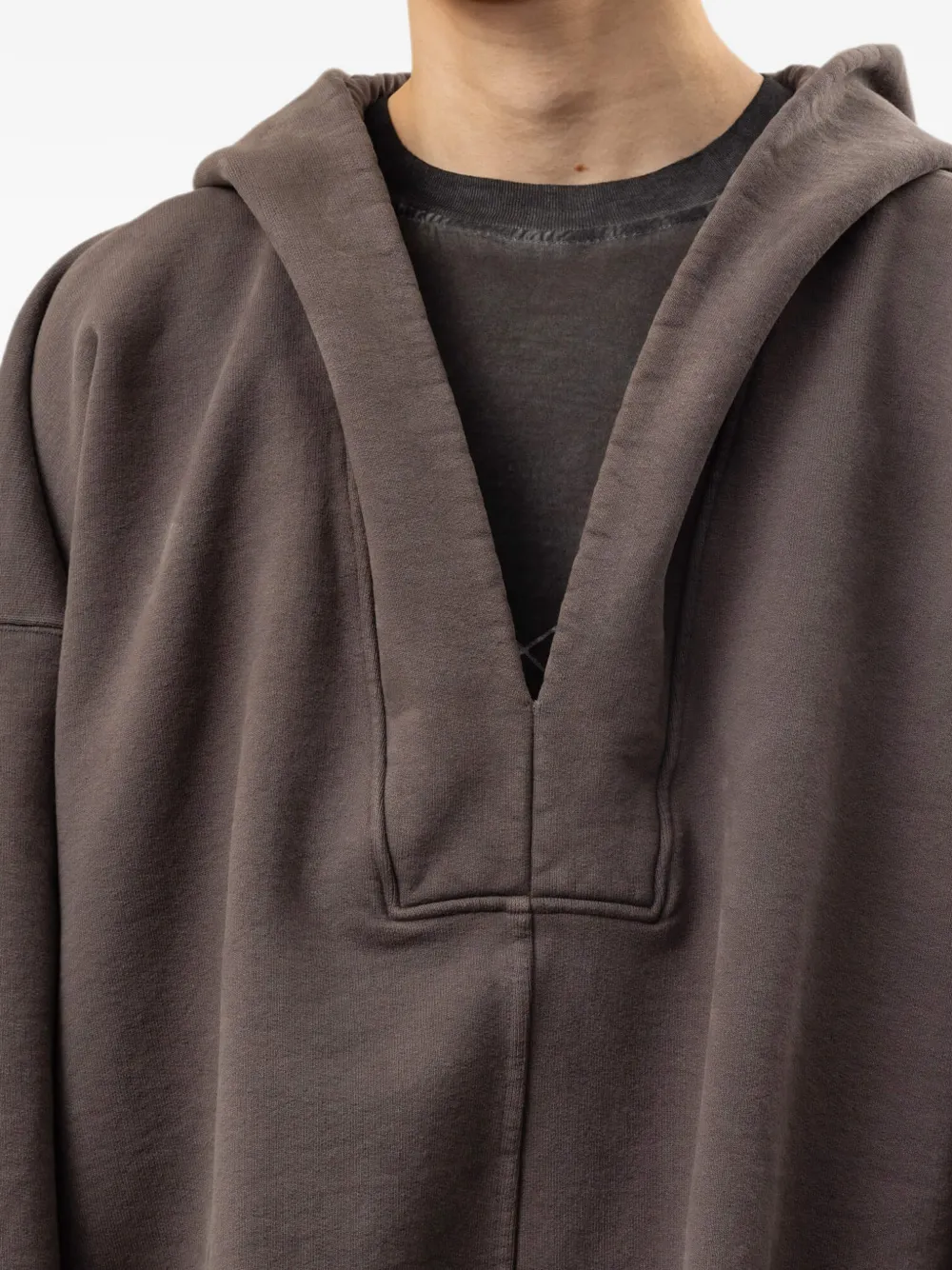 Rick Owens DRKSHDW hooded V-neck hoodie Grijs