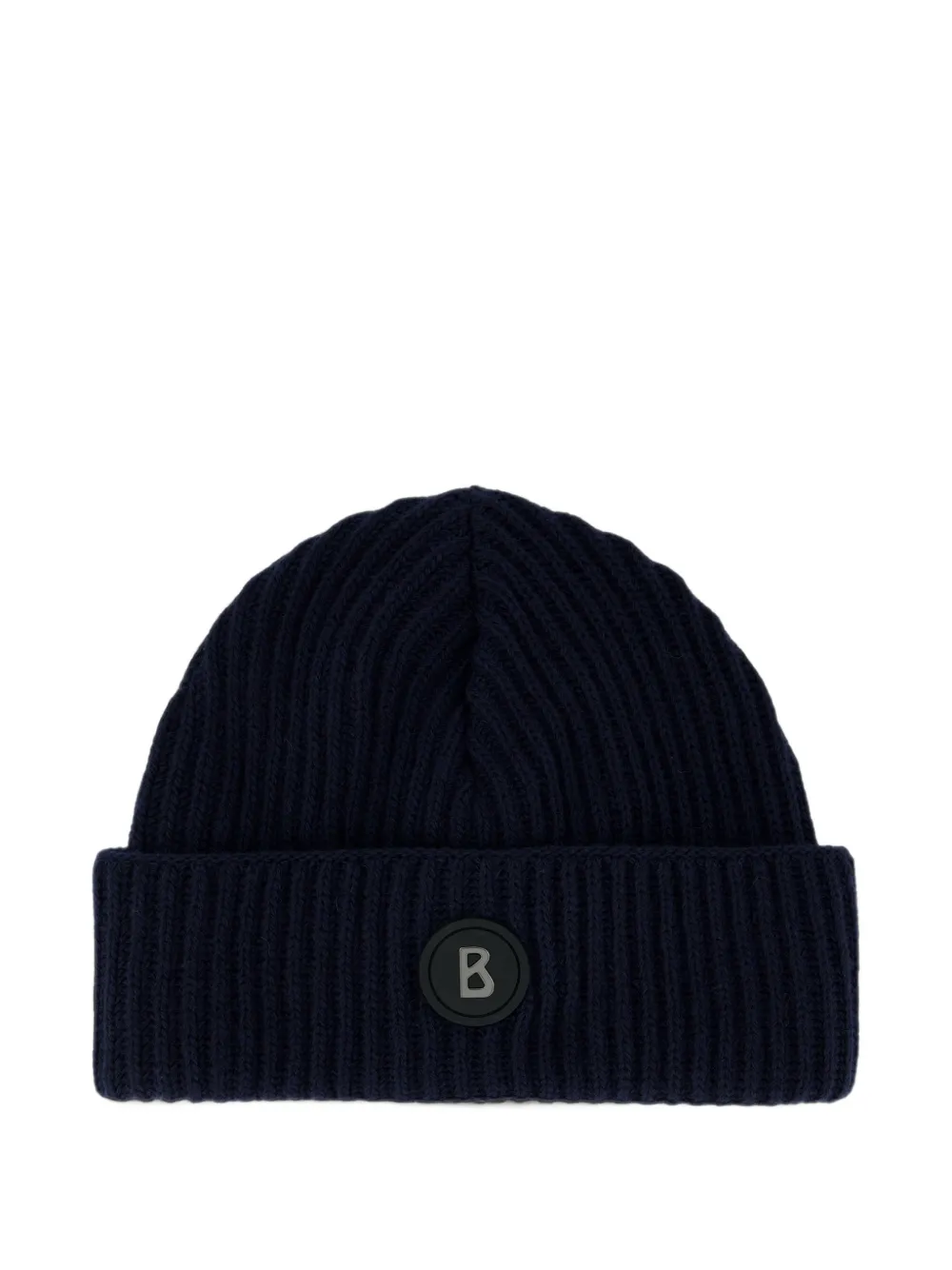 BOGNER Gustav's logo-patch ribbed-knit beanie hat Blauw