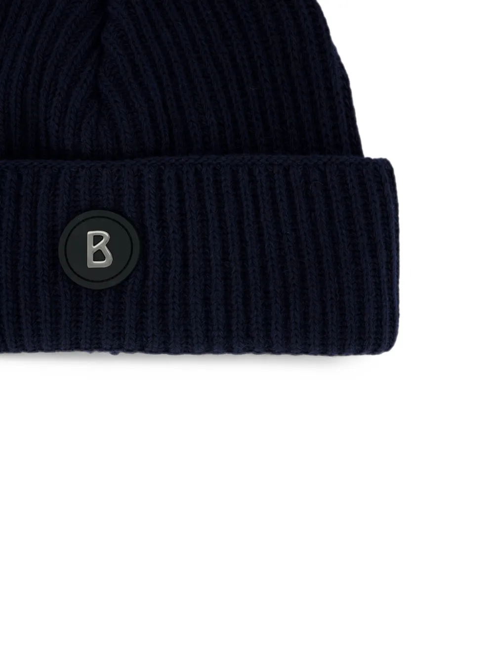 BOGNER Gustav's logo-patch ribbed-knit beanie hat Blauw
