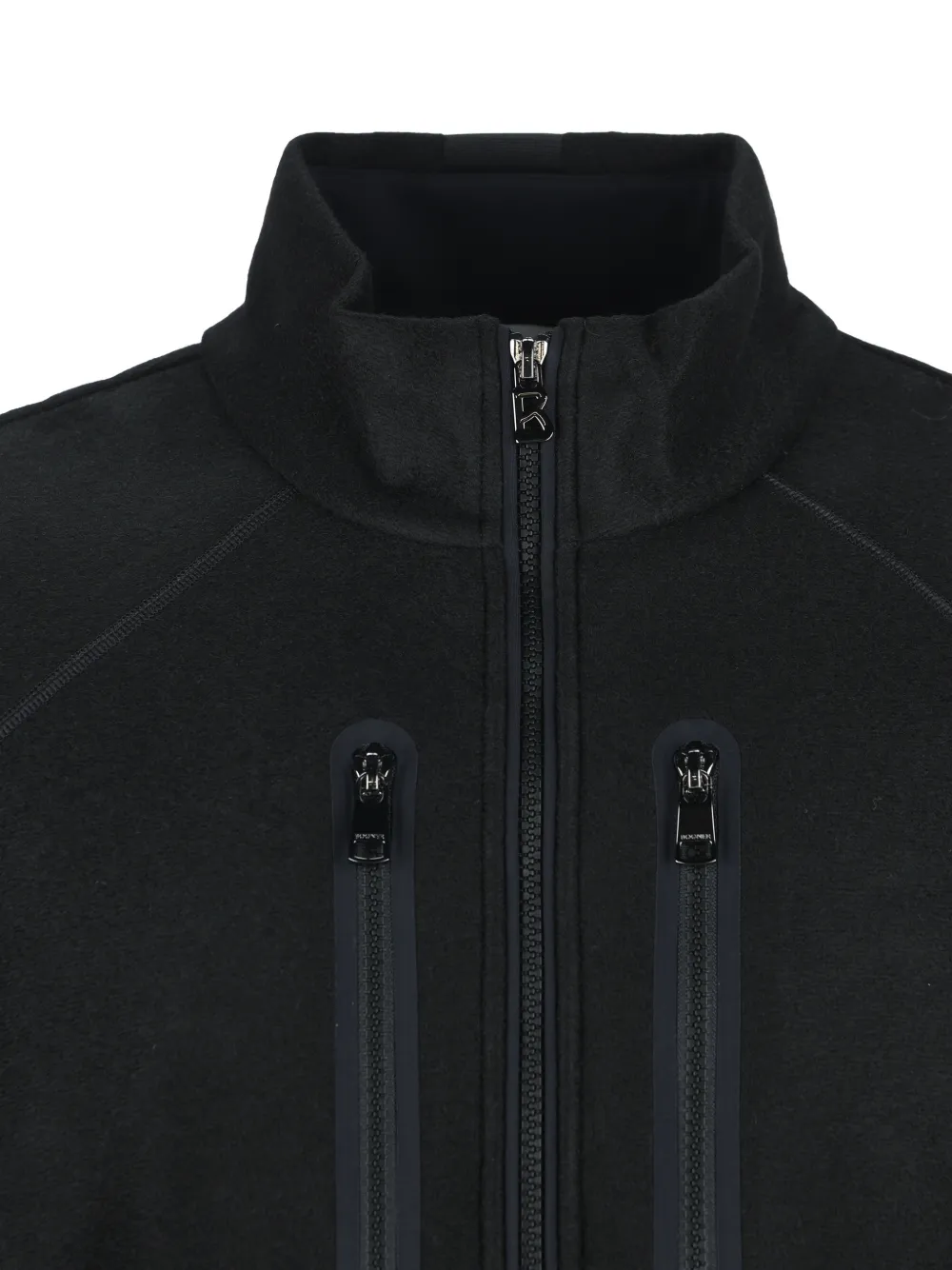 BOGNER zip-up panelled jacket Zwart
