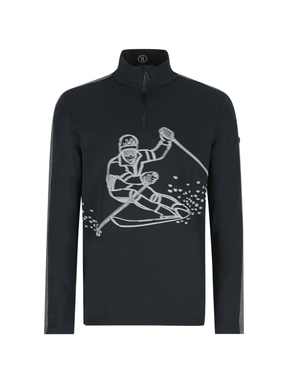 BOGNER graphic-print half-zip sweater Zwart