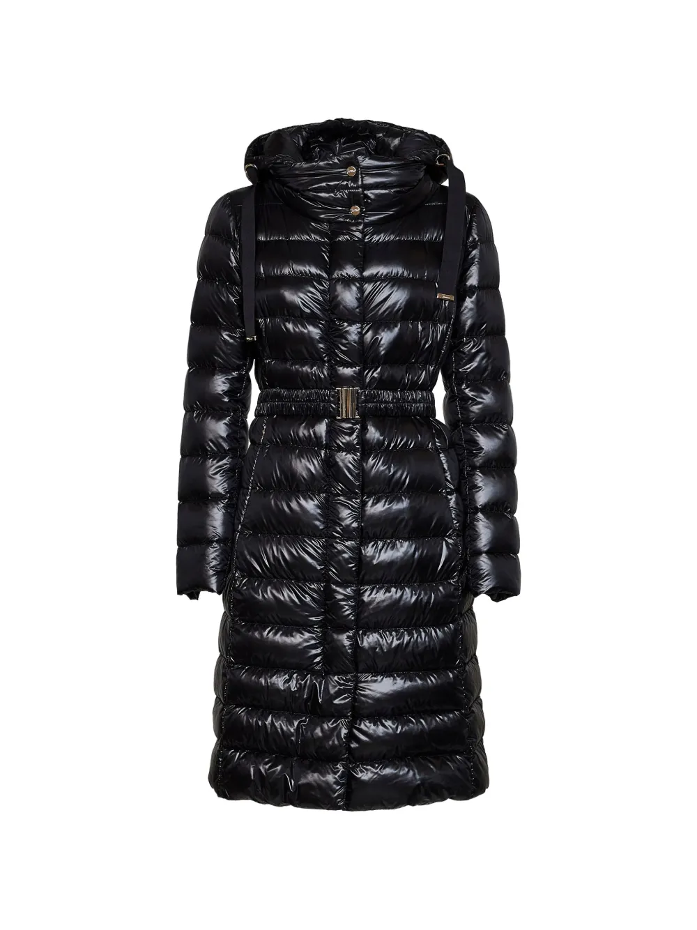 Herno belted quilted coat Zwart