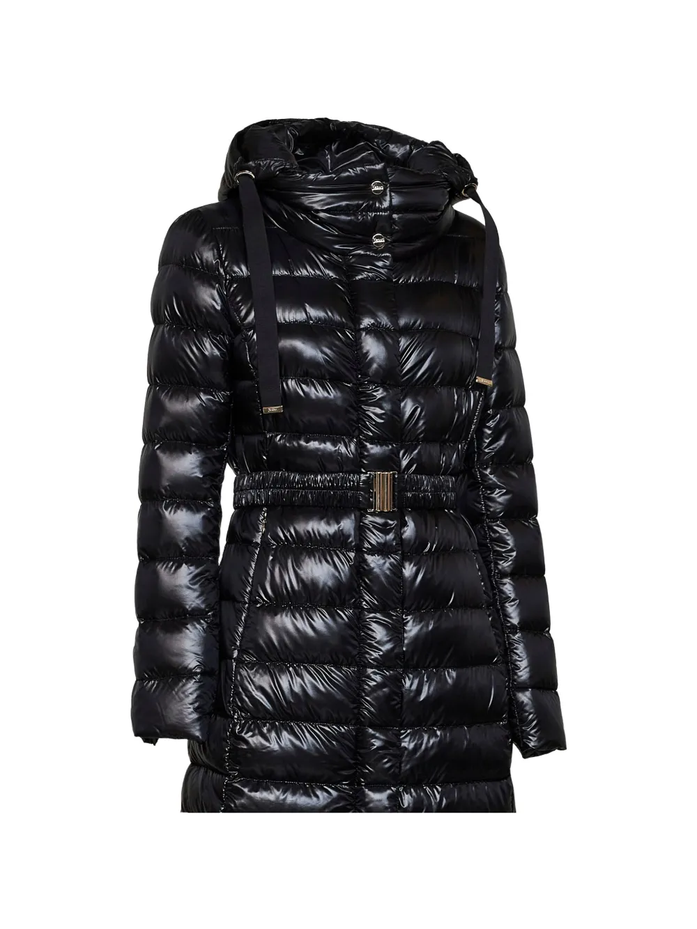 Herno belted quilted coat Zwart