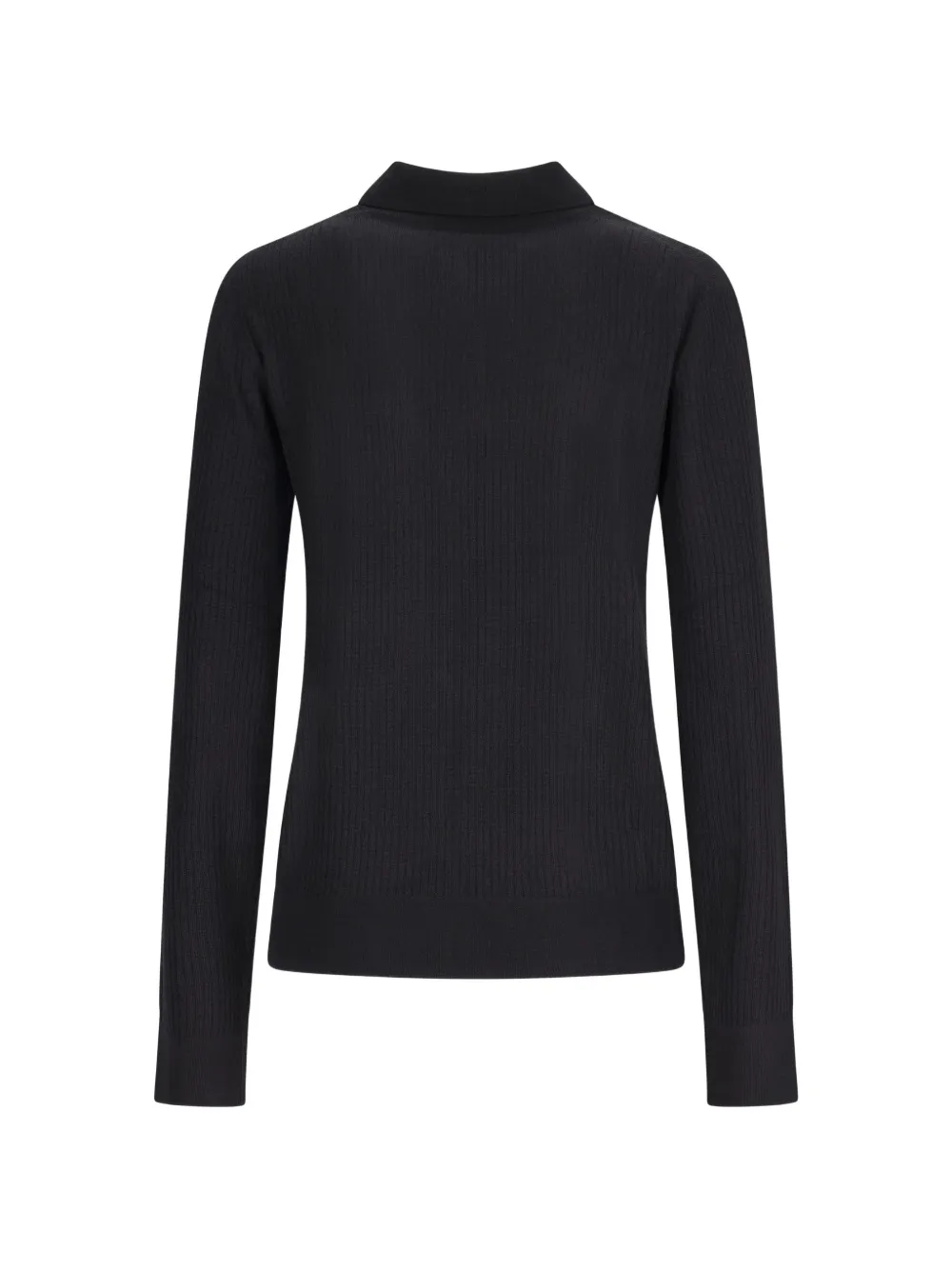 Lisa Yang Agata ribgebreid vest Zwart