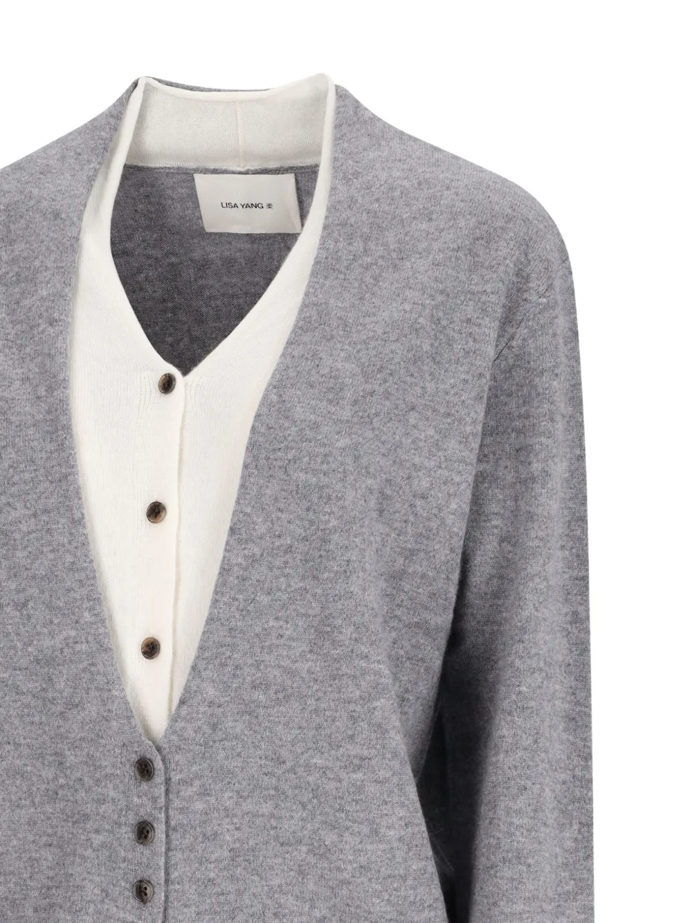 Lisa Yang Vani layered cardigan Grijs