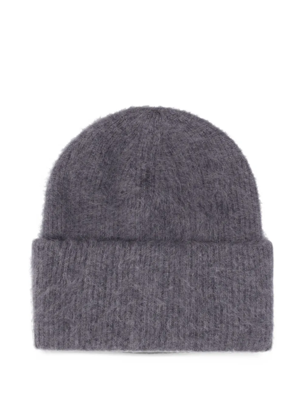 Lisa Yang ribbed brushed beanie hat Grijs