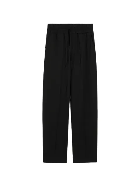 AMI Paris black elasticated-waist wool trousers