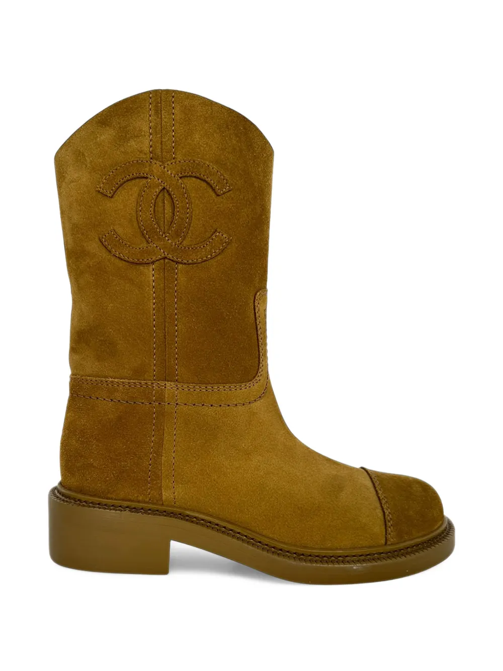 CHANEL Pre-Owned Interlocking CC riding boots - Braun