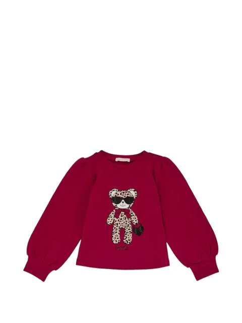 Liu Jo Kids bear-motif puffed-sleeve sweatshirt