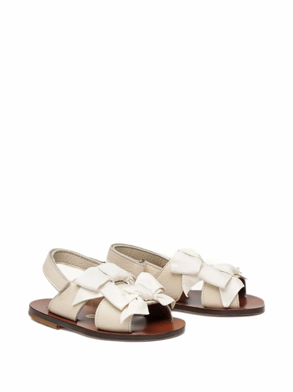 Pèpè bow-detail leather sandals - Toni neutri