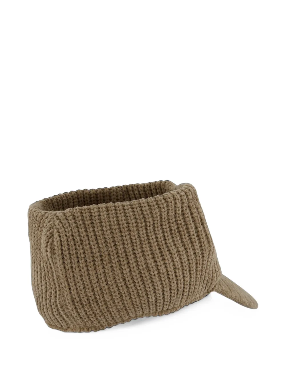 BOGNER logo-patch ribbed-knit visor Bruin