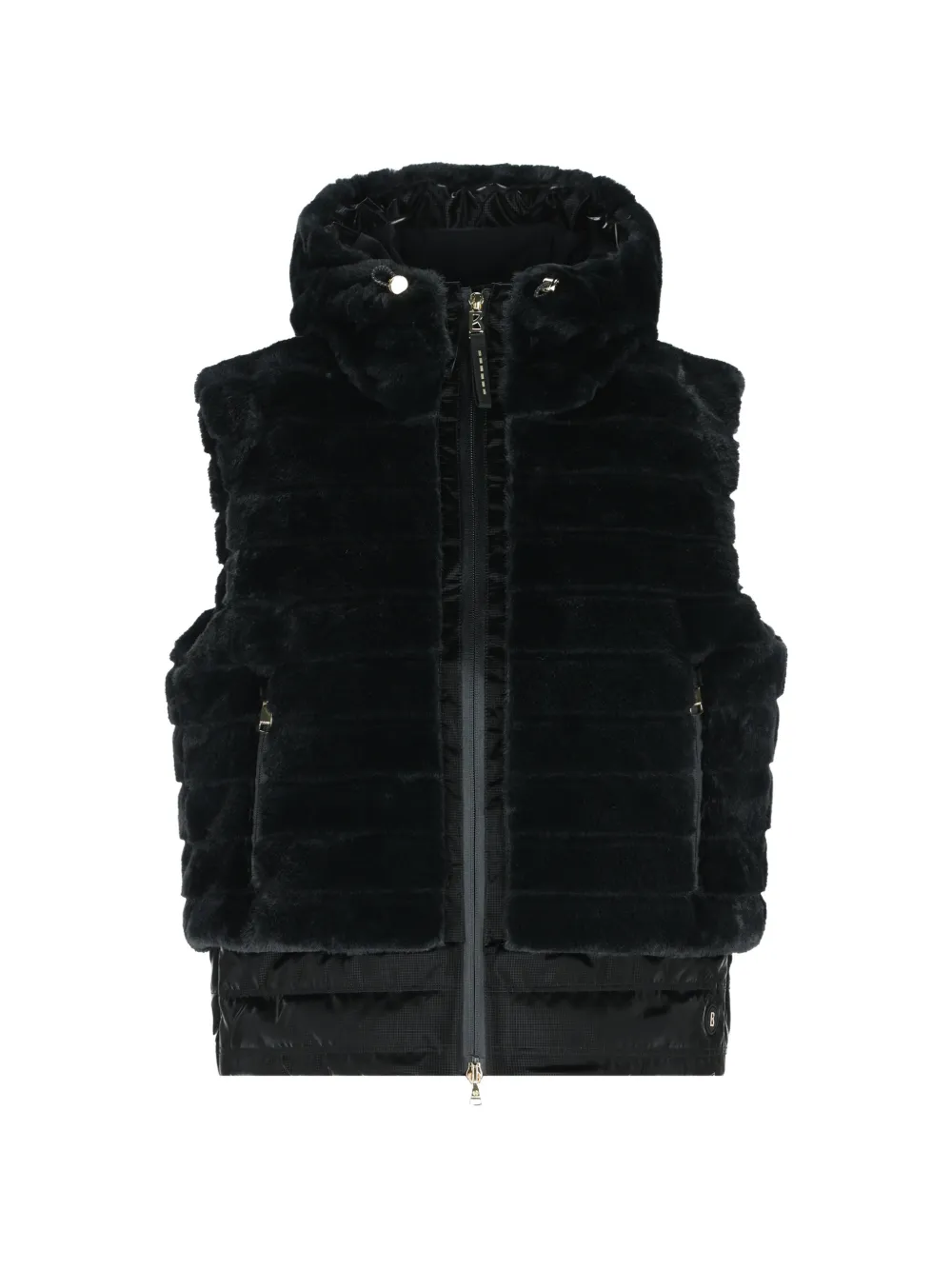 BOGNER Manda faux-fur ripstop-trimmed gilet Zwart