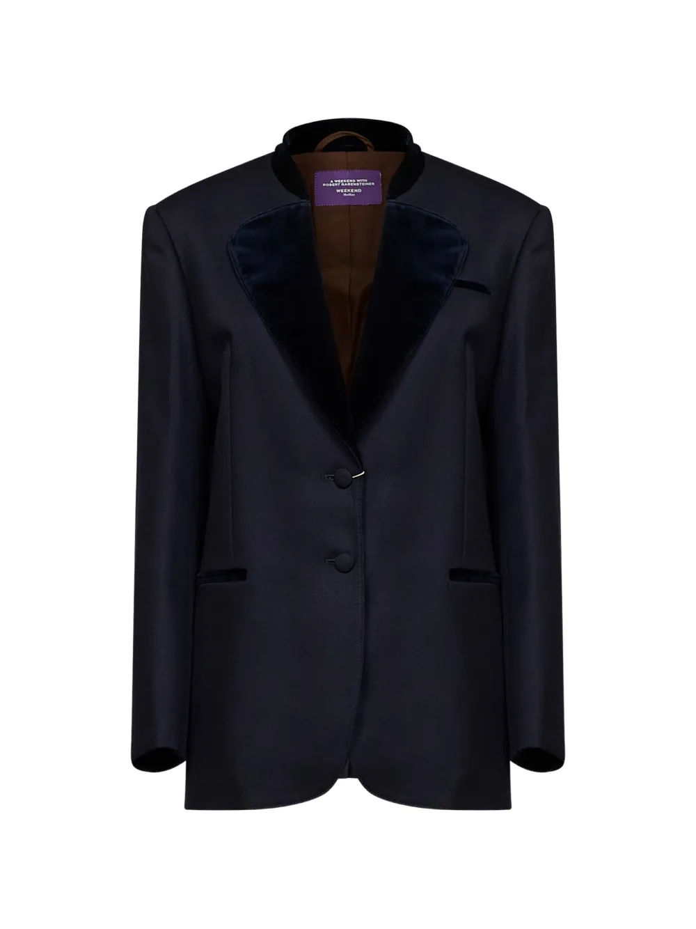 Weekend Max Mara wool cavalry twill single-breasted blazer - ultramarine - Blau